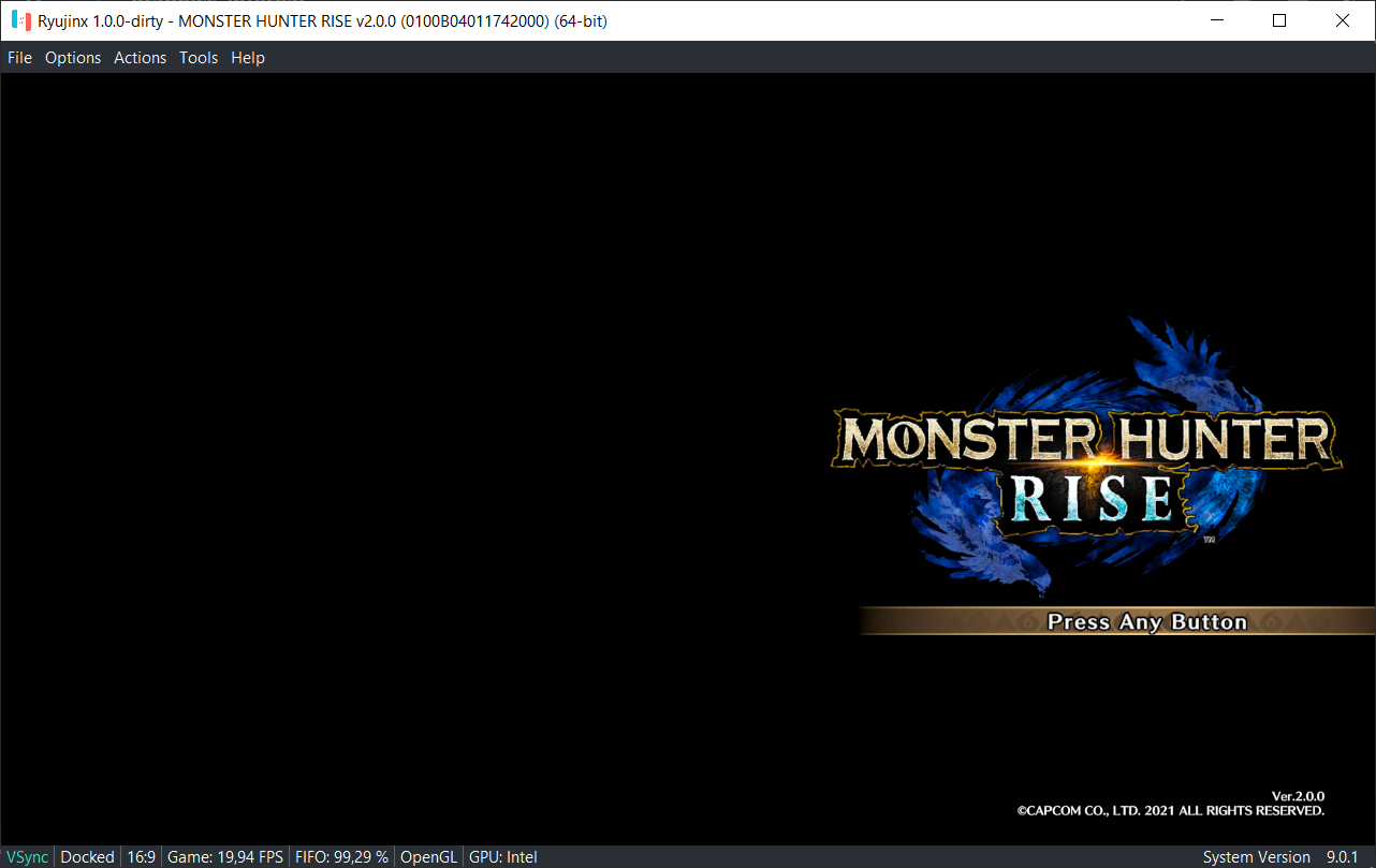 Monster Hunter Rise, Ryujinx Custom Build